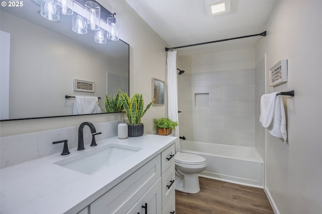 1109 SW 15th St, Lincoln City, OR 97367 - bathroom featuring vanity, wood finished floors, and shower / washtub combination