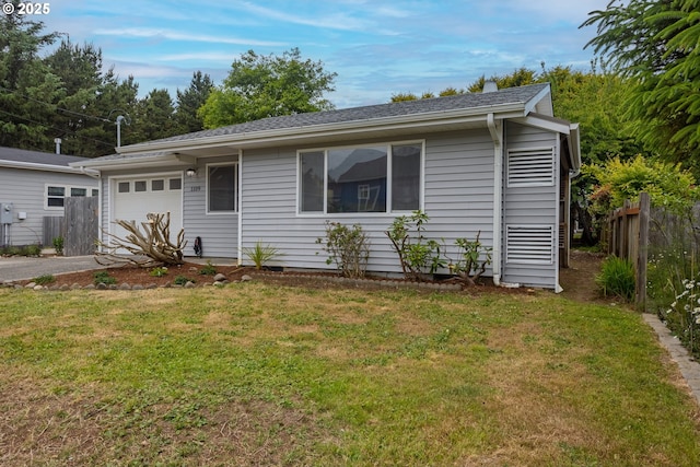 1109 SW 15th St, Lincoln City, OR 97367 - ranch-style home featuring a garage, asphalt driveway, and roof with shingles