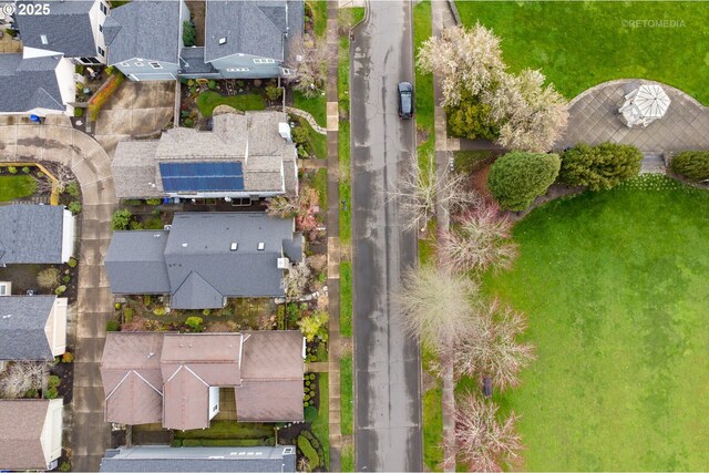 aerial view with a residential view