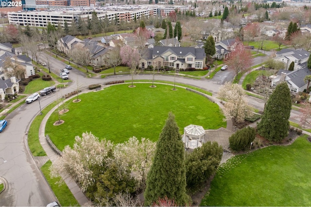 aerial view with a residential view