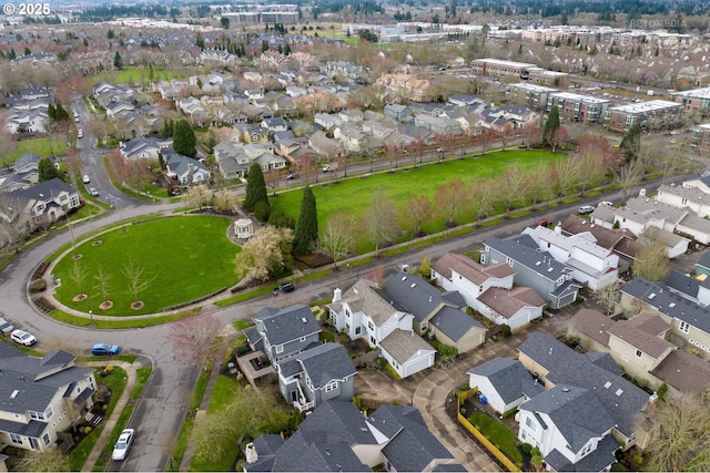 bird's eye view with a residential view