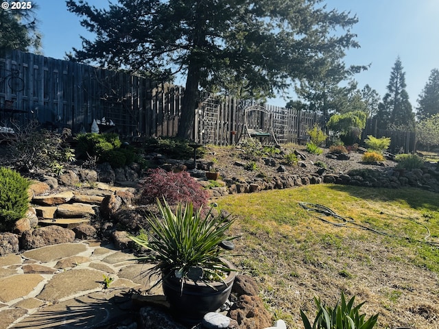 view of yard with fence