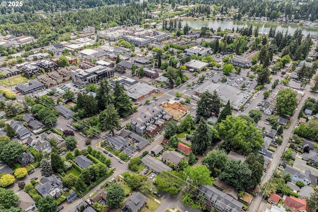 drone / aerial view of a nearby body of water