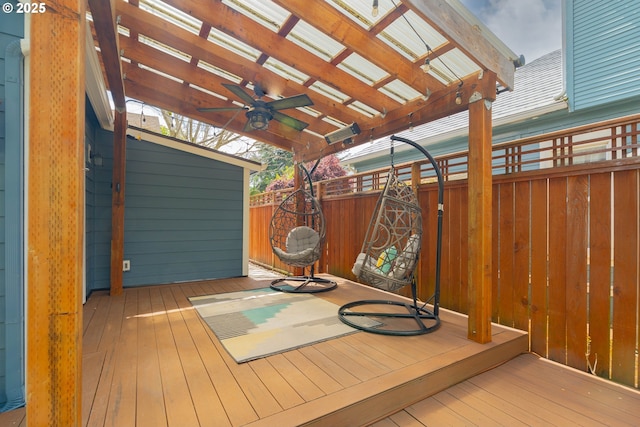 deck with ceiling fan