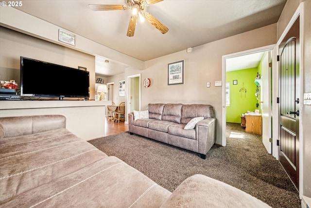 5246 SE 65th Ave, Portland, OR 97206 - living room featuring a ceiling fan