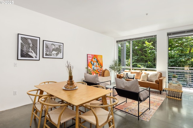 1510 SE 34th Ave Unit 214, Portland, OR 97214 - dining room with finished concrete flooring