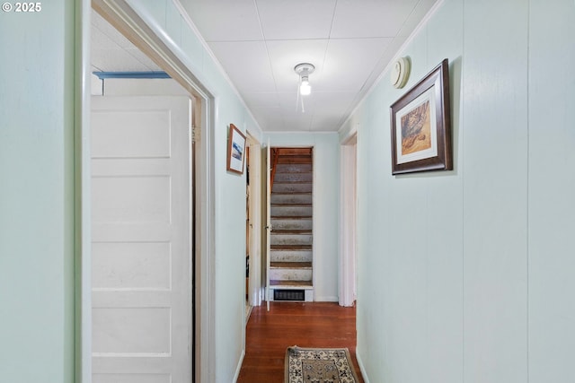 1387 Washington Ave, Coos Bay, OR 97420 - hallway featuring dark wood-style flooring and stairway