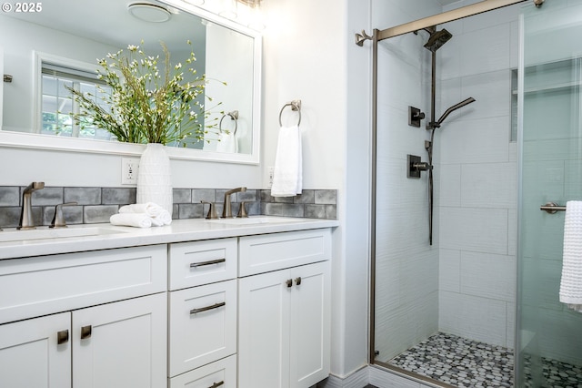 10014 NE 146th Ave, Vancouver, WA 98682 - full bathroom featuring double vanity and a stall shower