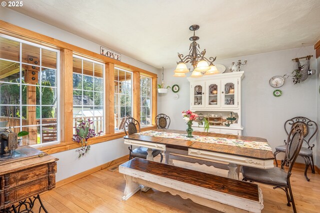 38701 Mckenzie Hwy, Springfield, OR 97478 - dining space featuring light wood-style floors and a chandelier