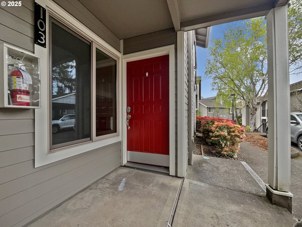 view of doorway to property
