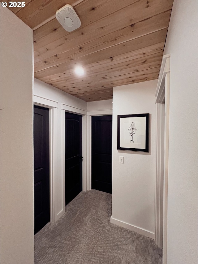 1028 E 16th St, Lafayette, OR 97127 - hall with wood ceiling and carpet flooring