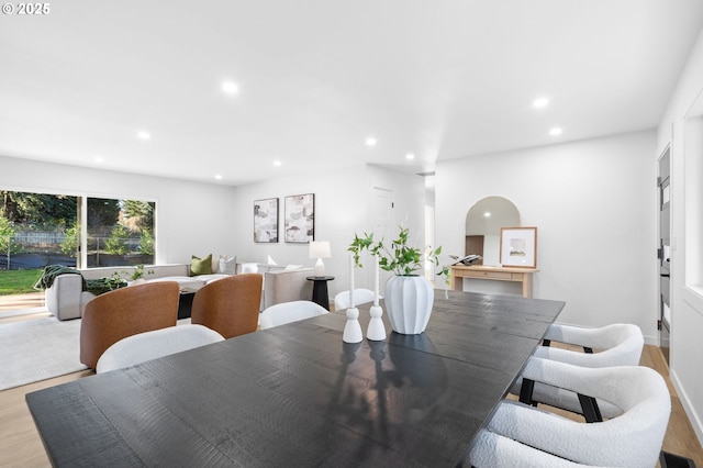 dining room featuring light hardwood / wood-style floors