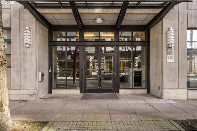 entrance to property with french doors