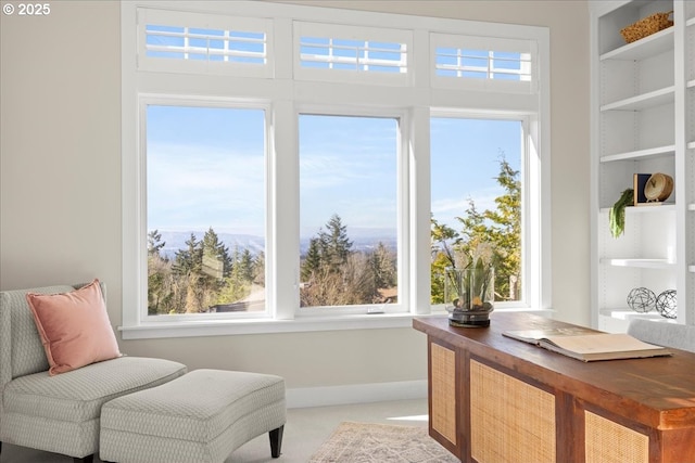 9037 NW Murdock St, Portland, OR 97229 - sitting room with healthy amount of natural light, baseboards, and built in features