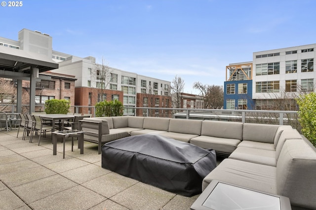 view of patio with an outdoor living space