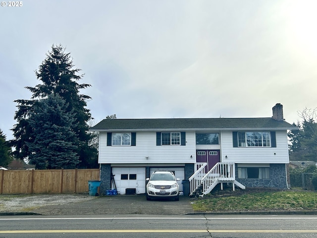 split foyer home with a garage