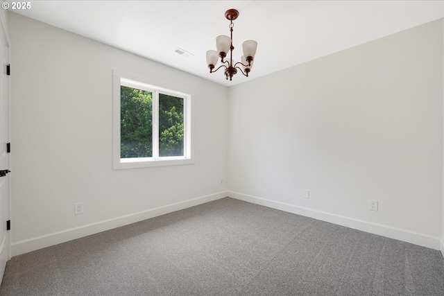 9240 SW Stono Dr, Tualatin, OR 97062 - carpeted empty room featuring a chandelier and baseboards
