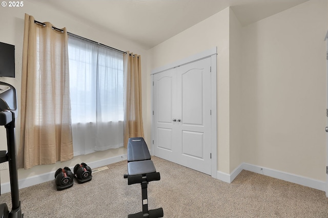 exercise area with carpet