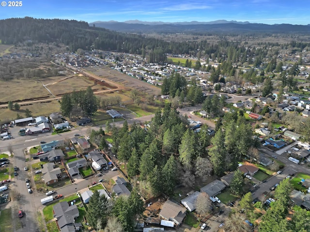 aerial view featuring a mountain view