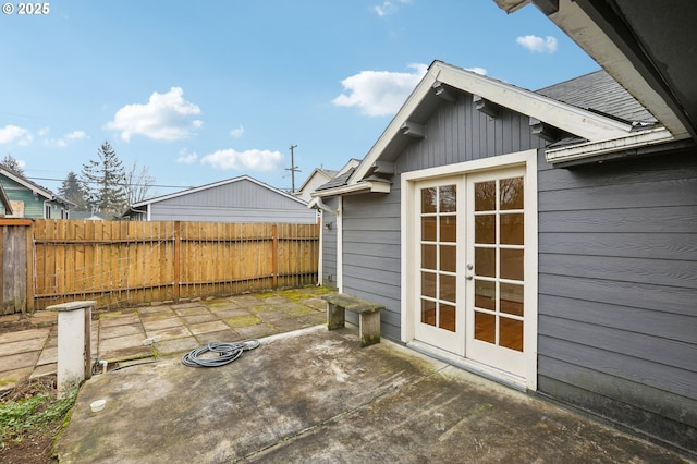 view of patio / terrace featuring french doors