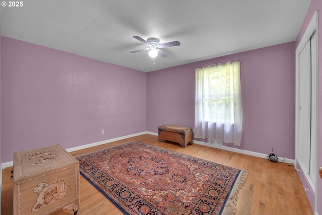 150 Maynard Ave, Eugene, OR 97404 - empty room with ceiling fan, light wood-style flooring, and baseboards