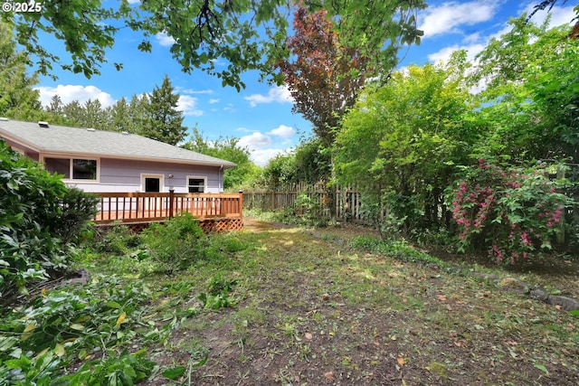 150 Maynard Ave, Eugene, OR 97404 - view of yard featuring a deck and fence