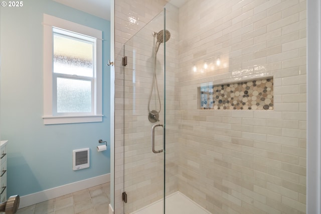 32996 Pacific Bellevue Ln, Warrenton, OR 97146 - full bath with a stall shower, baseboards, healthy amount of natural light, and vanity