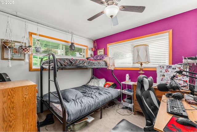 bedroom featuring ceiling fan