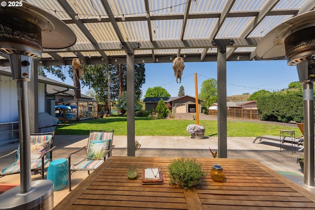 exterior space with a pergola
