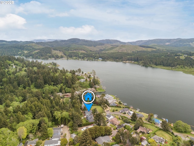1937 NE 7th Dr, Lincoln City, OR 97367 - bird's eye view of a water and mountain view and a forest