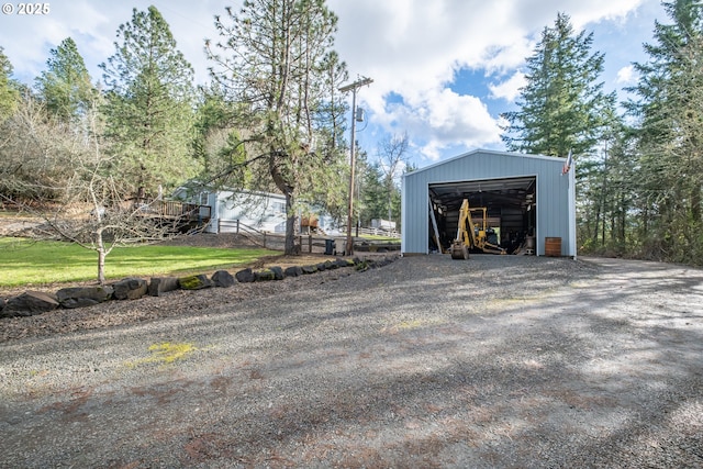 exterior space featuring a garage