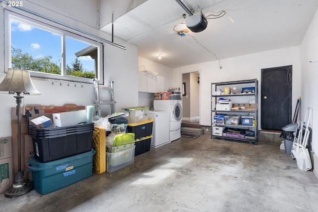 29460 SW Volley St Unit 72, Wilsonville, OR 97070 - garage with a garage door opener and washing machine and dryer