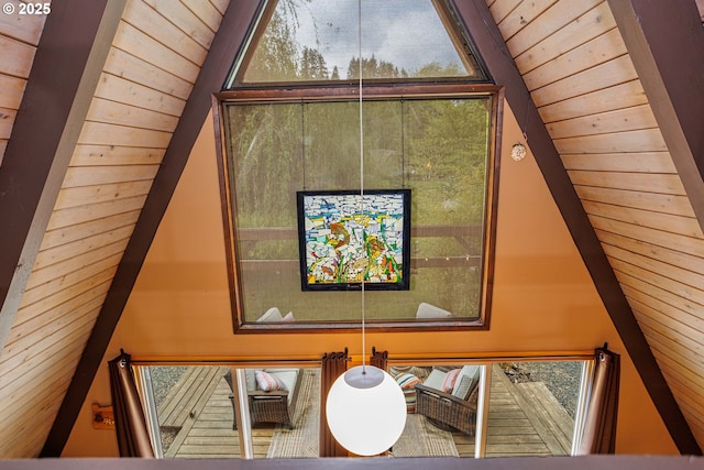 detailed view of wooden ceiling