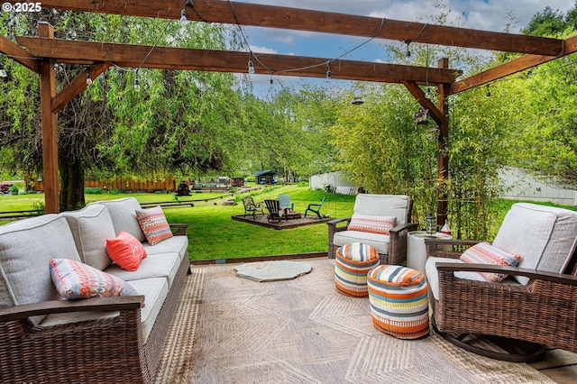 view of patio / terrace with an outdoor hangout area