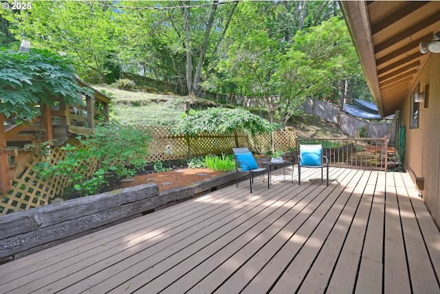1770 W 28th Ave, Eugene, OR 97405 - wooden deck with a fenced backyard