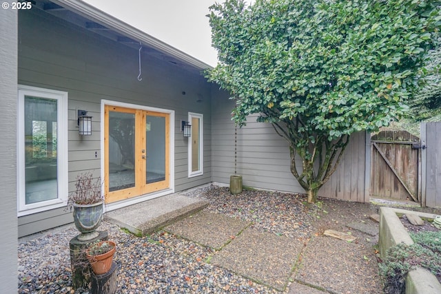 view of patio / terrace featuring french doors