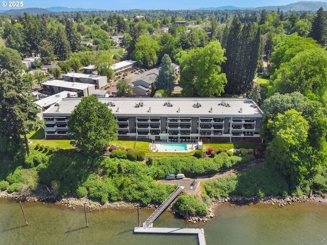 drone / aerial view of a large body of water