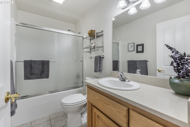 1575 Fairview Pl, Cottage Grove, OR 97424 - bathroom with tile patterned flooring, vanity, and enclosed tub / shower combo