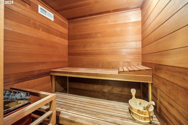 view of sauna