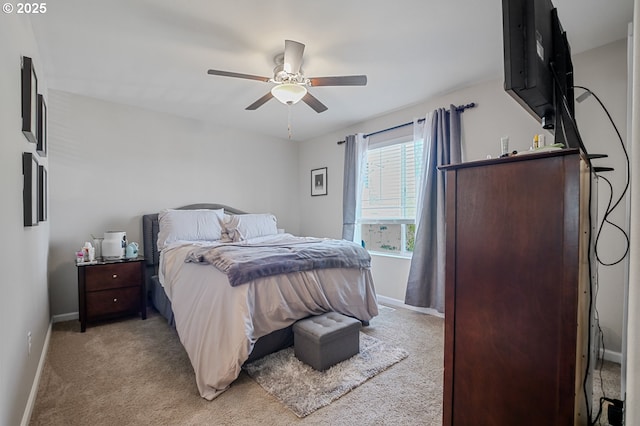 7110 NE 155th Pl, Vancouver, WA 98682 - bedroom featuring a ceiling fan, baseboards, and light colored carpet