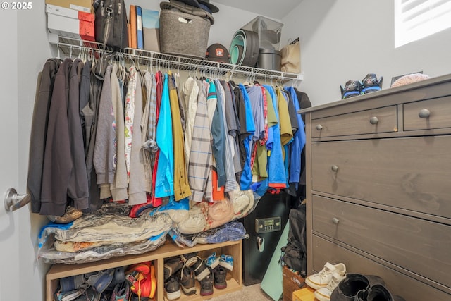 spacious closet with carpet floors