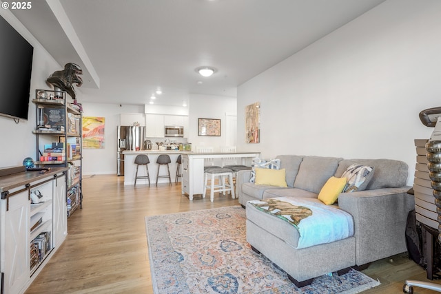 living room featuring light hardwood / wood-style floors