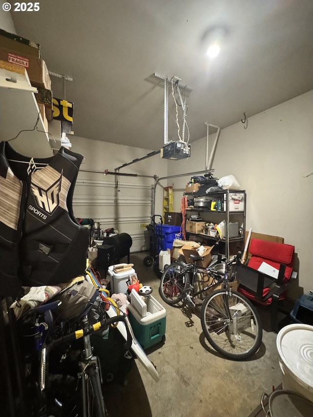 garage featuring a garage door opener