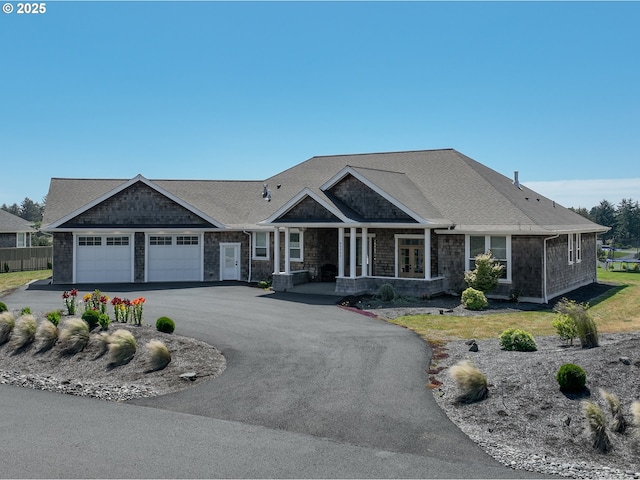 view of front of house with a garage