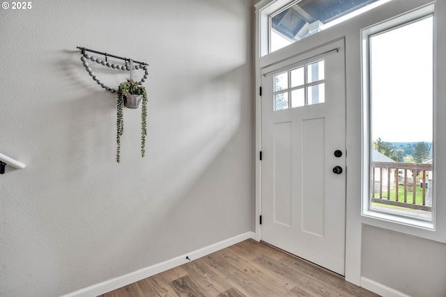 entrance foyer featuring light hardwood / wood-style floors