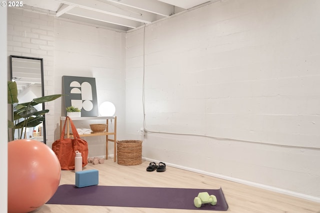 6833 NE 18th Ave, Portland, OR 97211 - exercise area with wood finished floors and baseboards