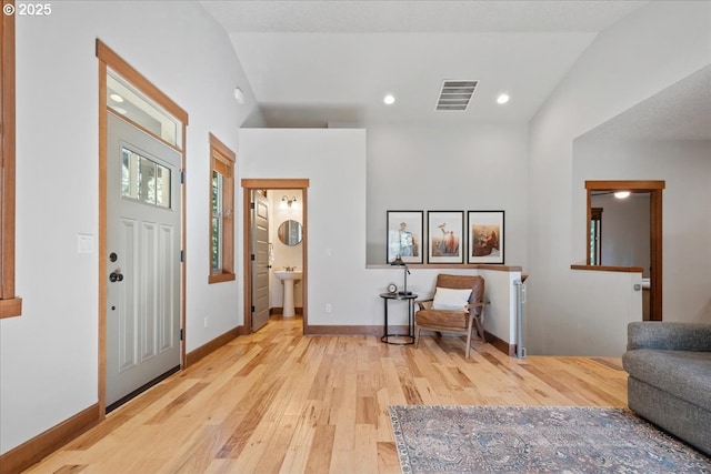 13135 SE Winston Rd, Damascus, OR 97089 - entrance foyer with visible vents, recessed lighting, baseboards, and wood finished floors