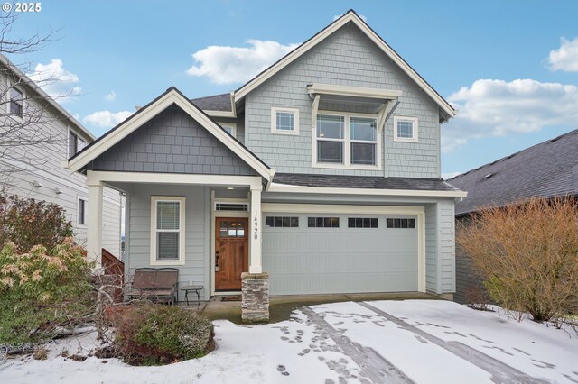 craftsman-style house with a garage