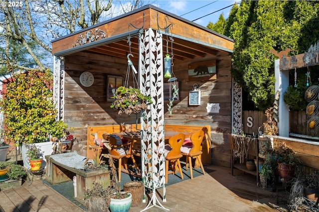 view of patio featuring a deck