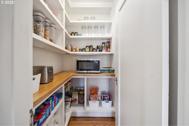 pantry with a toaster
